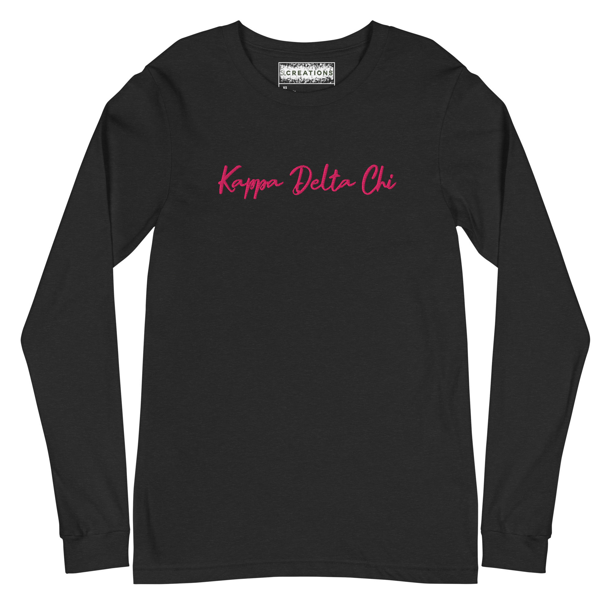 Kappa Delta Chi Embroidered Unisex Long Sleeve Tee - Pink
