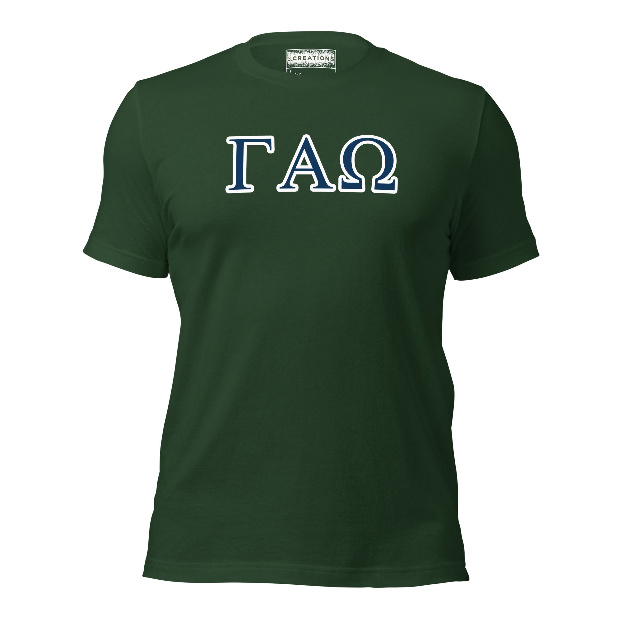 ΓΑΩ Outlined Unisex T-Shirt - White | Blue