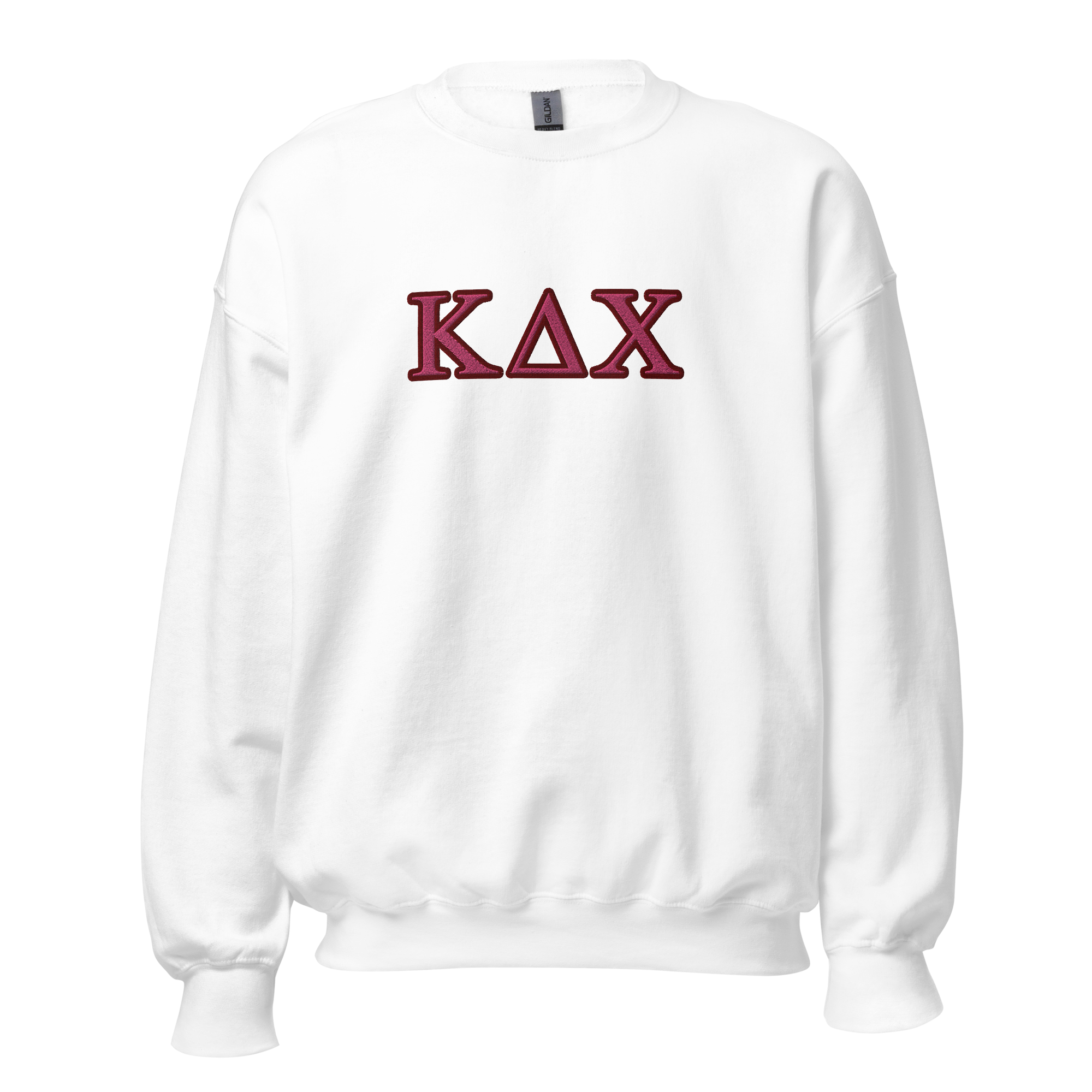 Outlined ΚΔΧ Embroidered Sweatshirt - Maroon | Lt. Pink