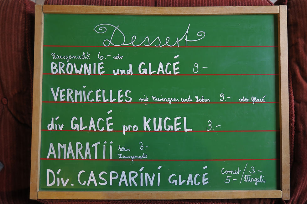 Dessertkarte