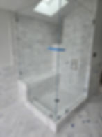 White Calacatta Marmol Shower Bench and Dam