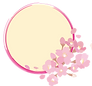 花と円のイラスト
