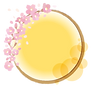 花と円のイラスト