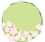 花と円のイラスト