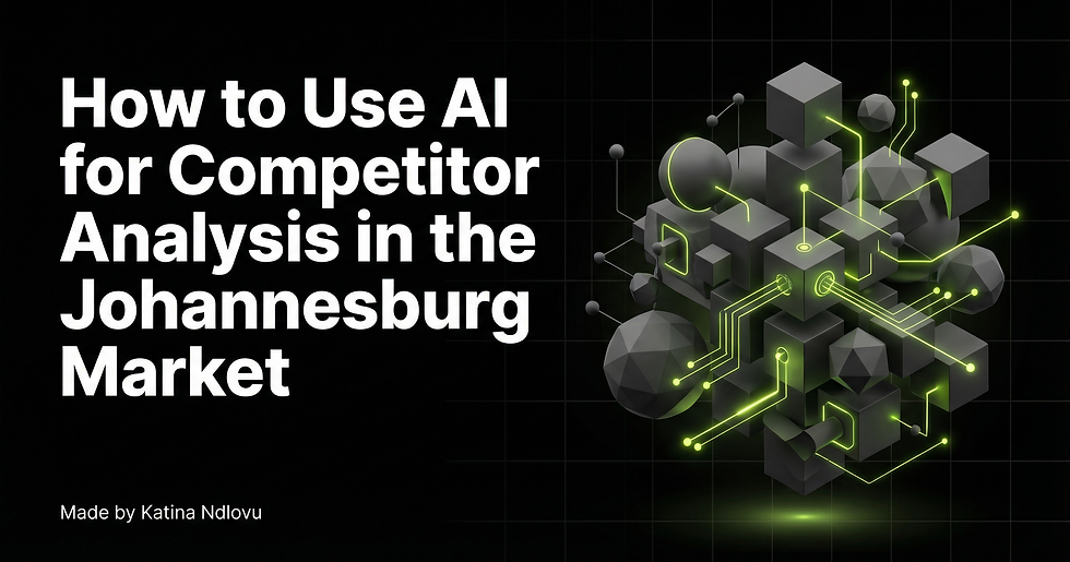 Business analyst using AI tools for competitor analysis in Johannesburg market