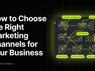 Business owner analysing marketing channels strategy in South Africa using digital and traditional platforms
