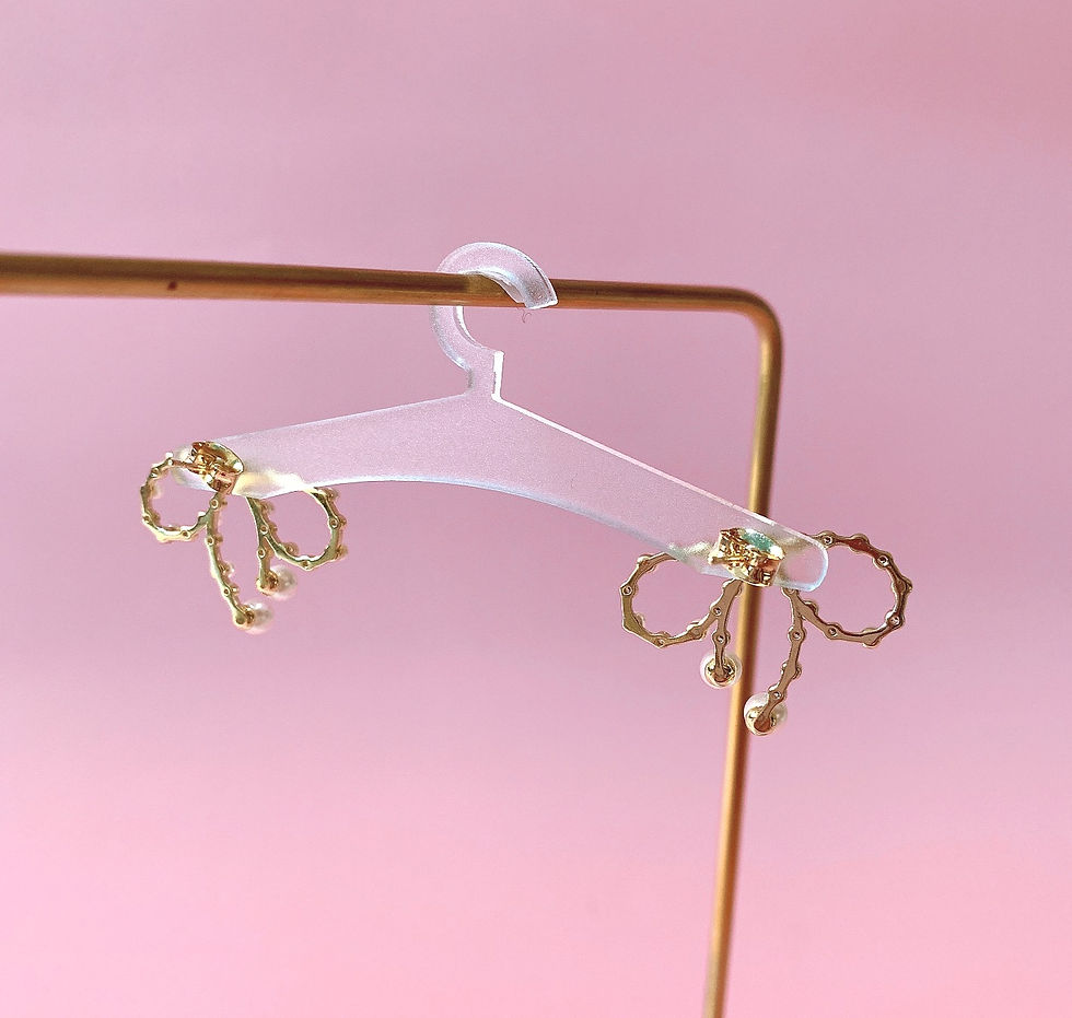 Thumbnail: Butterfly Knot with Pearls Stud Earrings (Feb_9)