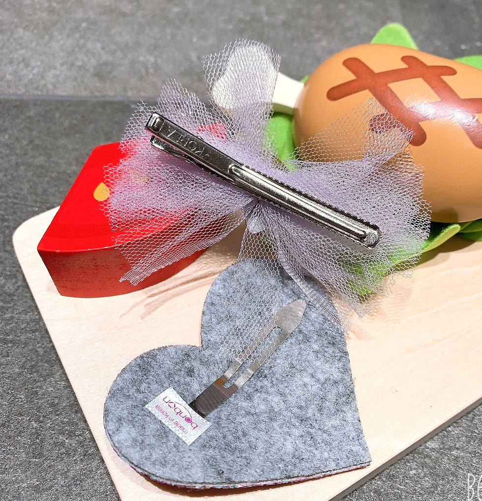 Thumbnail: Glittering purple heart hair clip set (AG_6)