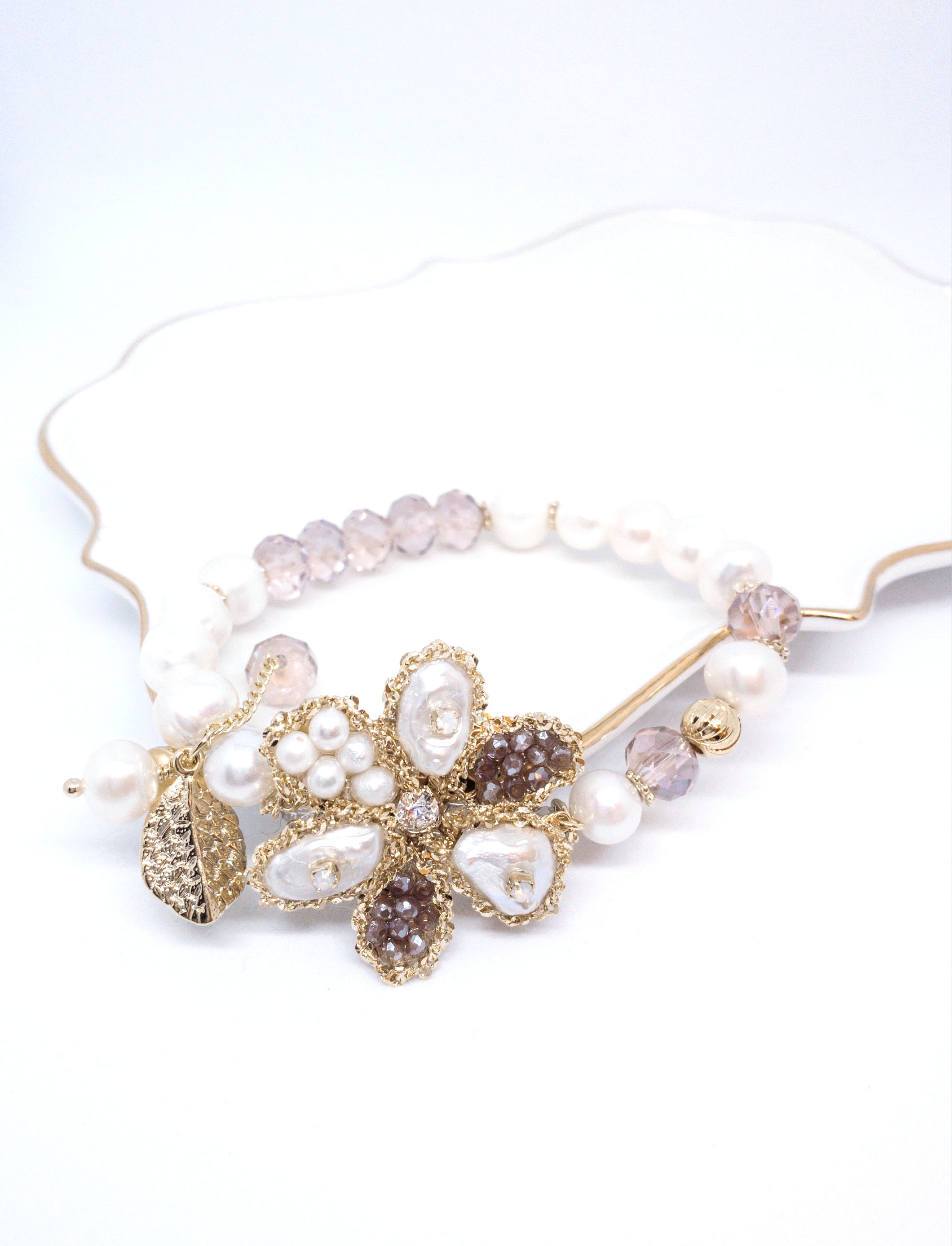 優雅紫色花花手鍊（B_1）