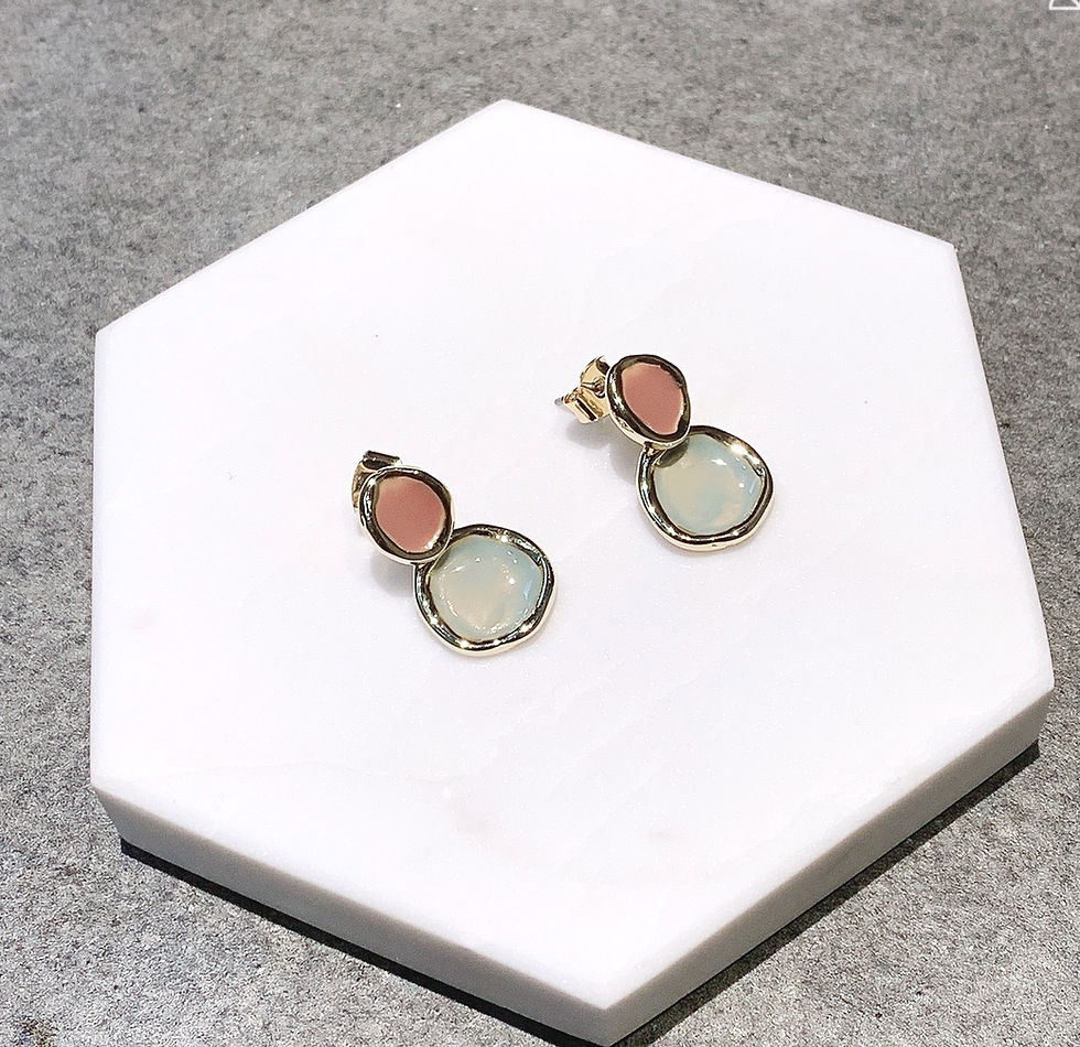 縮圖：Dusty Pink Drop Earrings (AG_12)