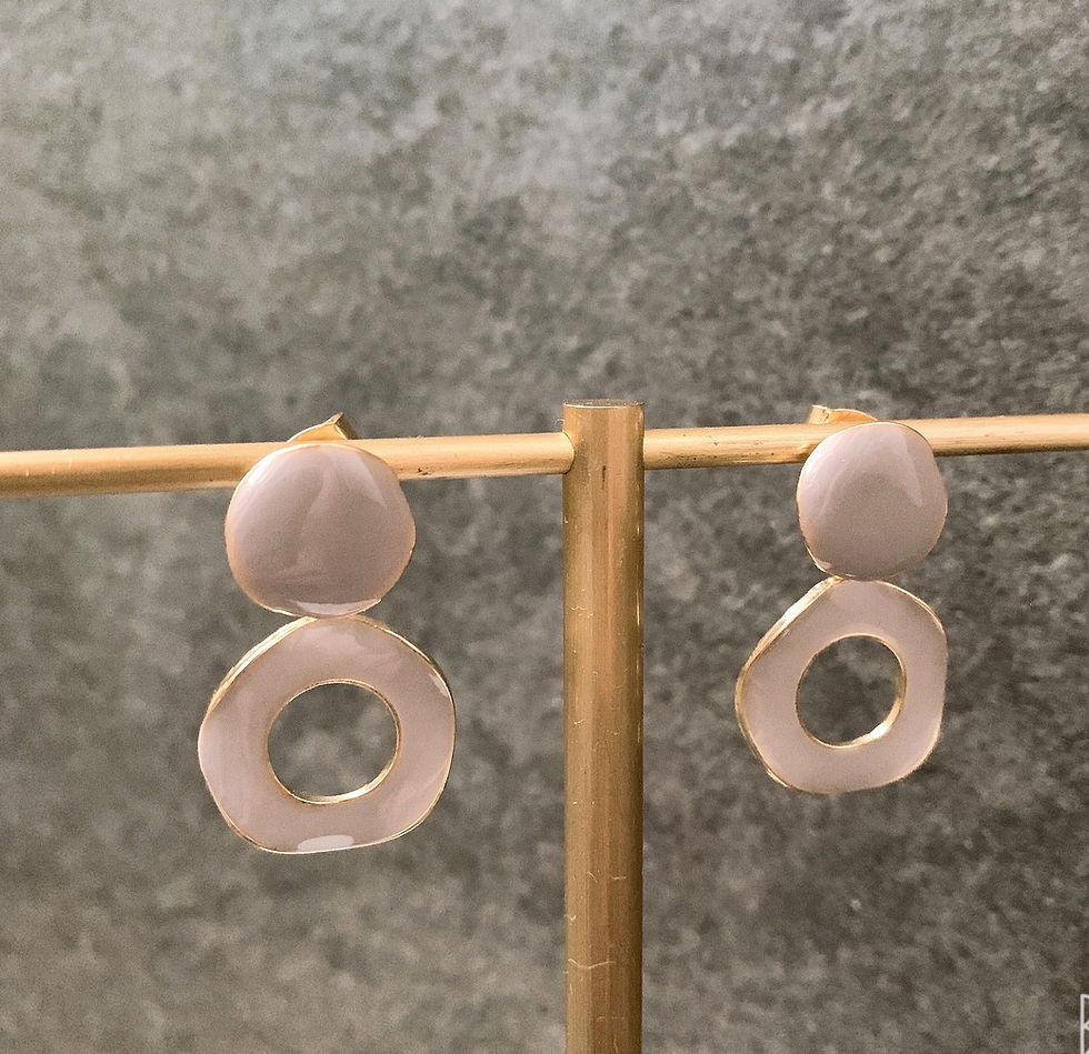 Thumbnail: Pastel violet drop circle earrings (AE_29)