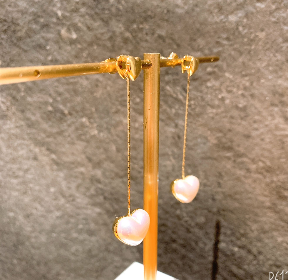 縮圖：Pearl in heart shape dangle earring (AG_20)