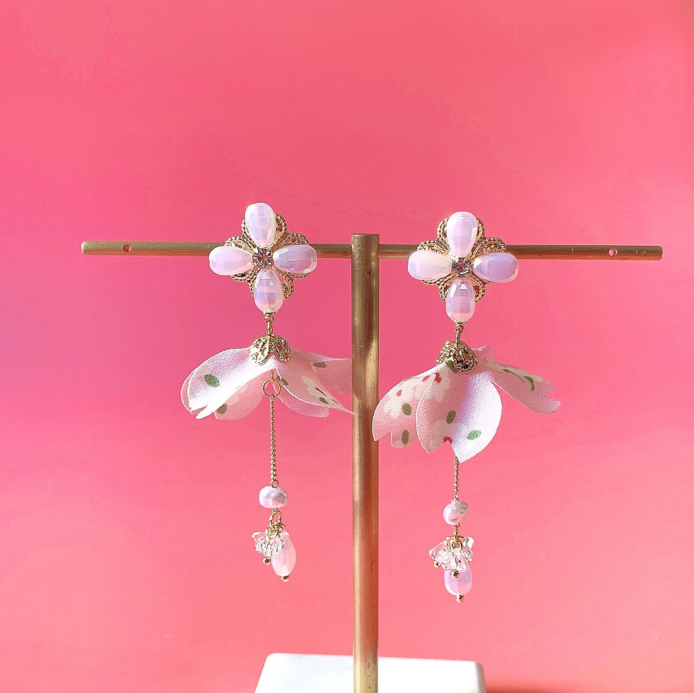 Thumbnail: Cherry Blossom Dangle Earrings_Pink (May_24)