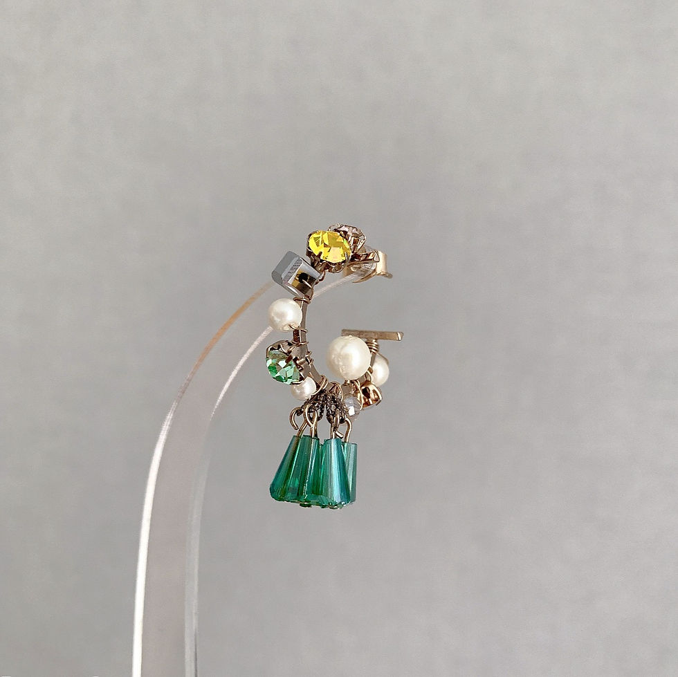 縮圖：Mixed Stones Dangle Earrings (May_8)