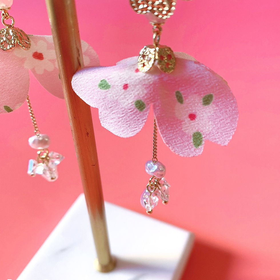縮圖：Cherry Blossom Dangle Earrings_Pink (May_24)