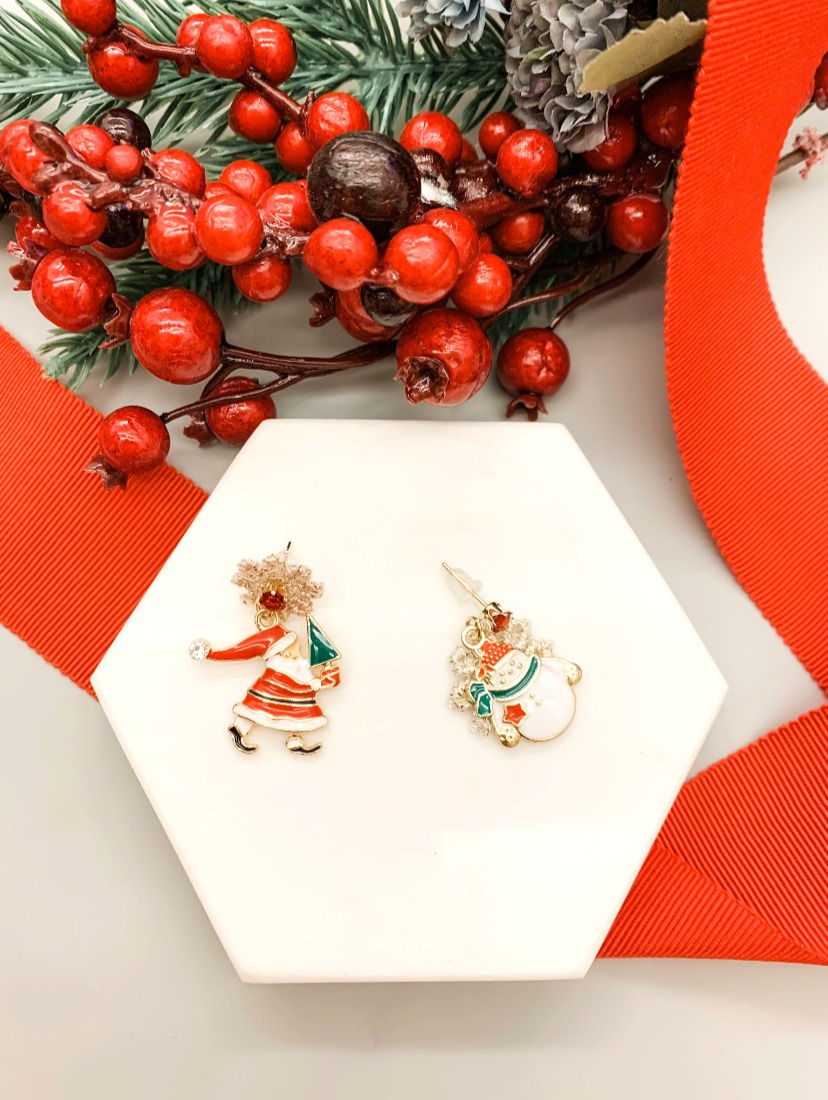 縮圖：聖誕老人和雪人耳環（Dec_1）