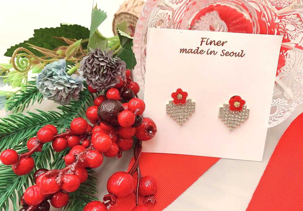 縮圖：閃閃發光聖誕花朵耳環（NO_13）