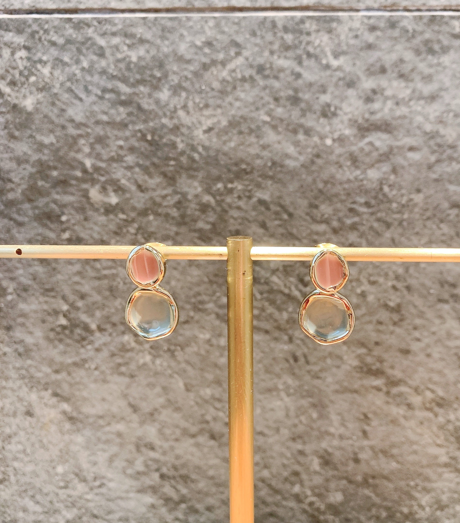 Dusty Pink Drop Earrings (AG_12)