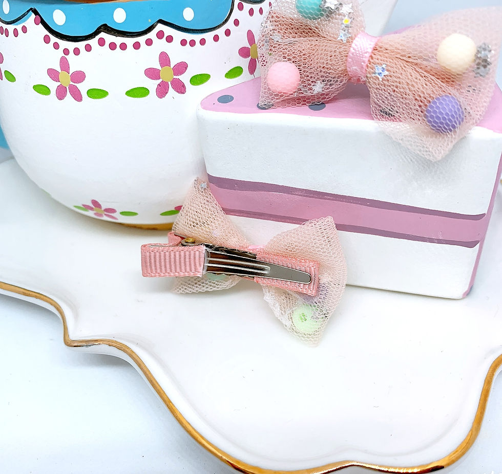 Thumbnail: Colorful beads ribbon hair clip (KH_13)