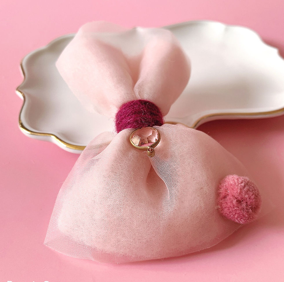 Thumbnail: Pink Fabric Bow Clip (Mar_KC5)