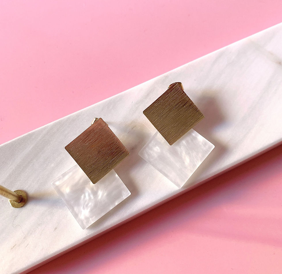 縮圖：Gold Pearl Fold Drop Earring (Dec_29)