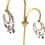 Thumbnail: Crescent moon shaped with colorful shiny beads earrings (E26)