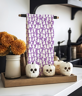 Lil Ghosties Hello Happy Towels Kitchen hand towel