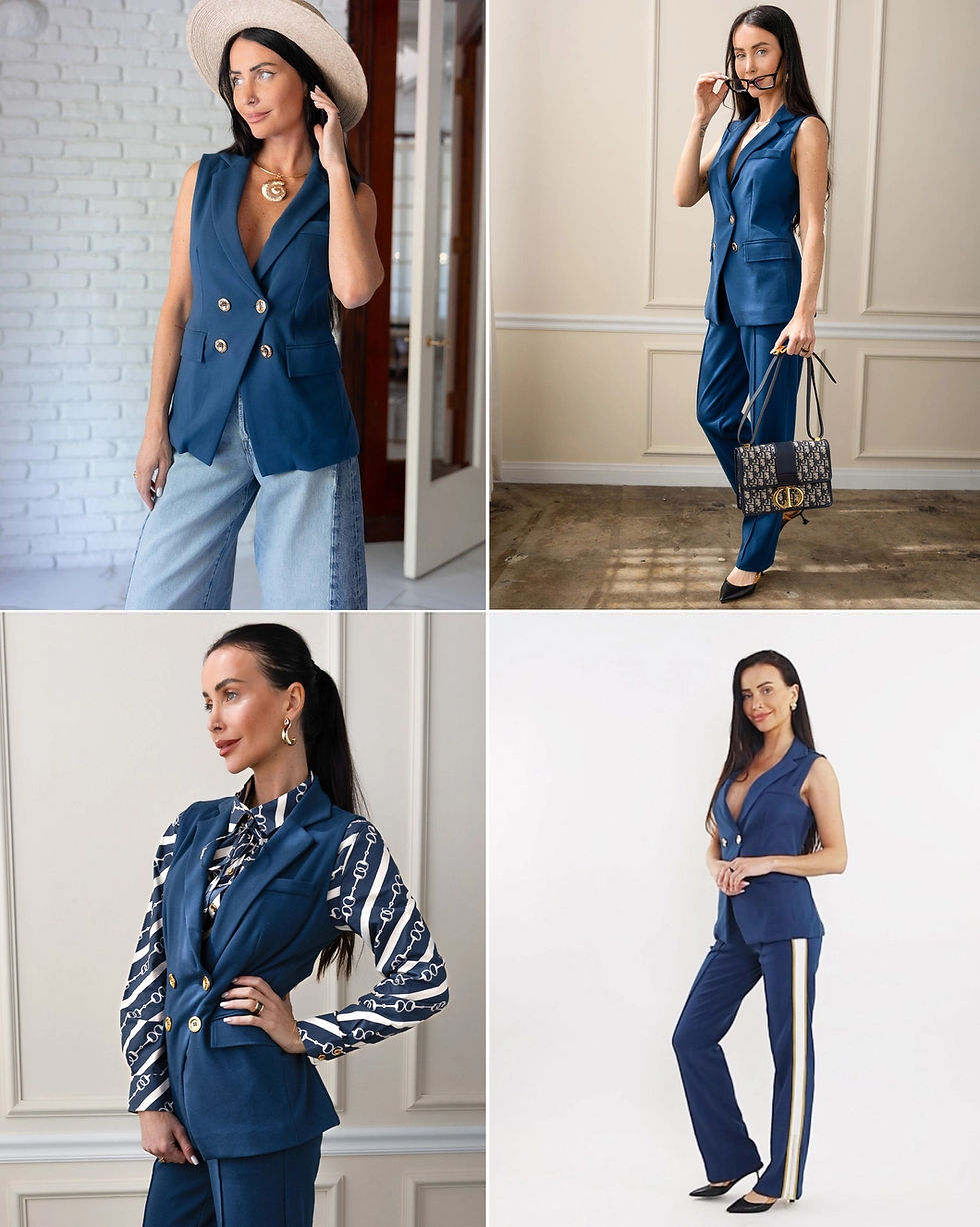 Thumbnail: Care Tucker-Vanessa Interlock Vest-Sailor