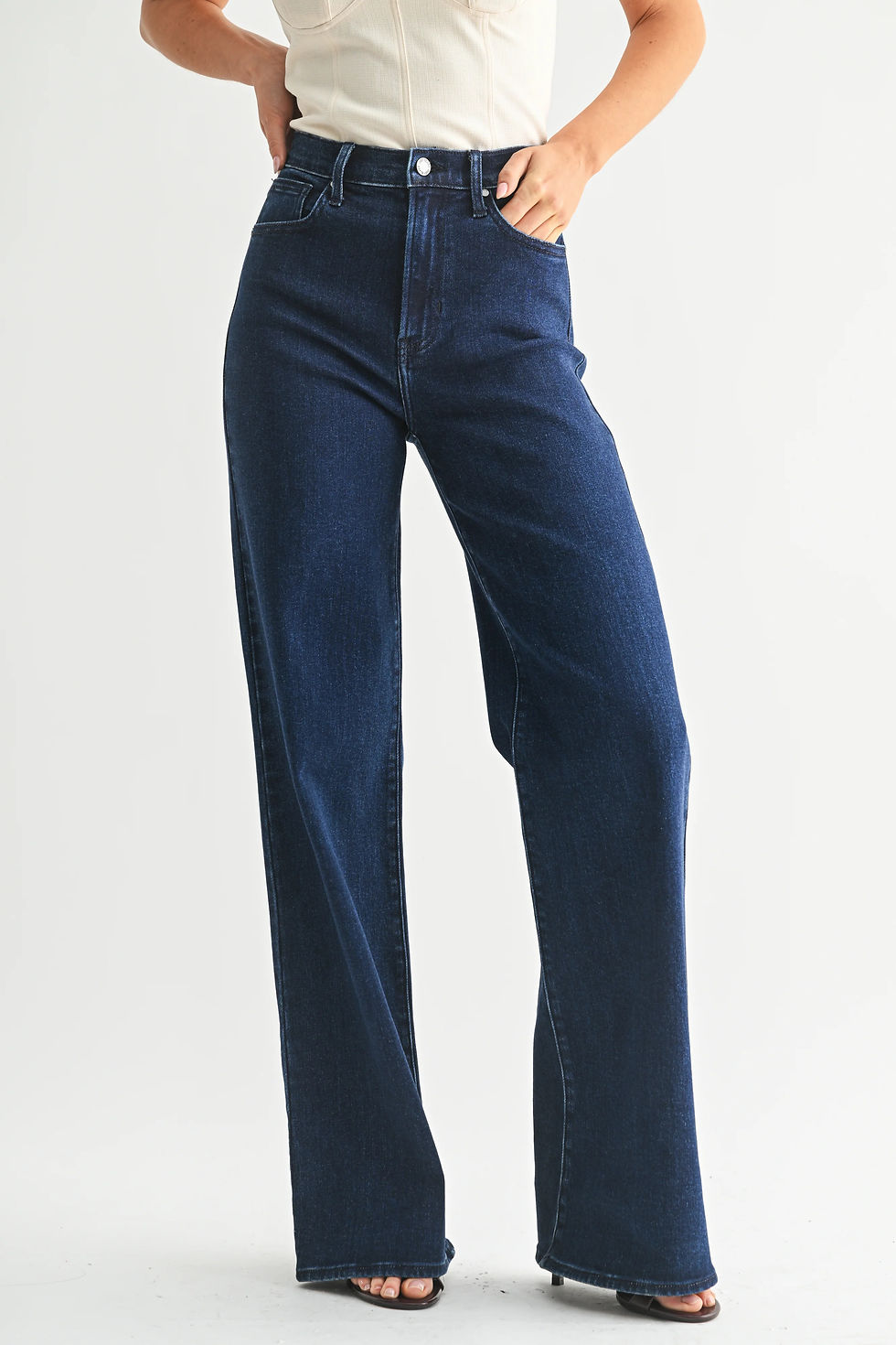 Thumbnail: Just Black-The Palazzo Jean-Dark Denim
