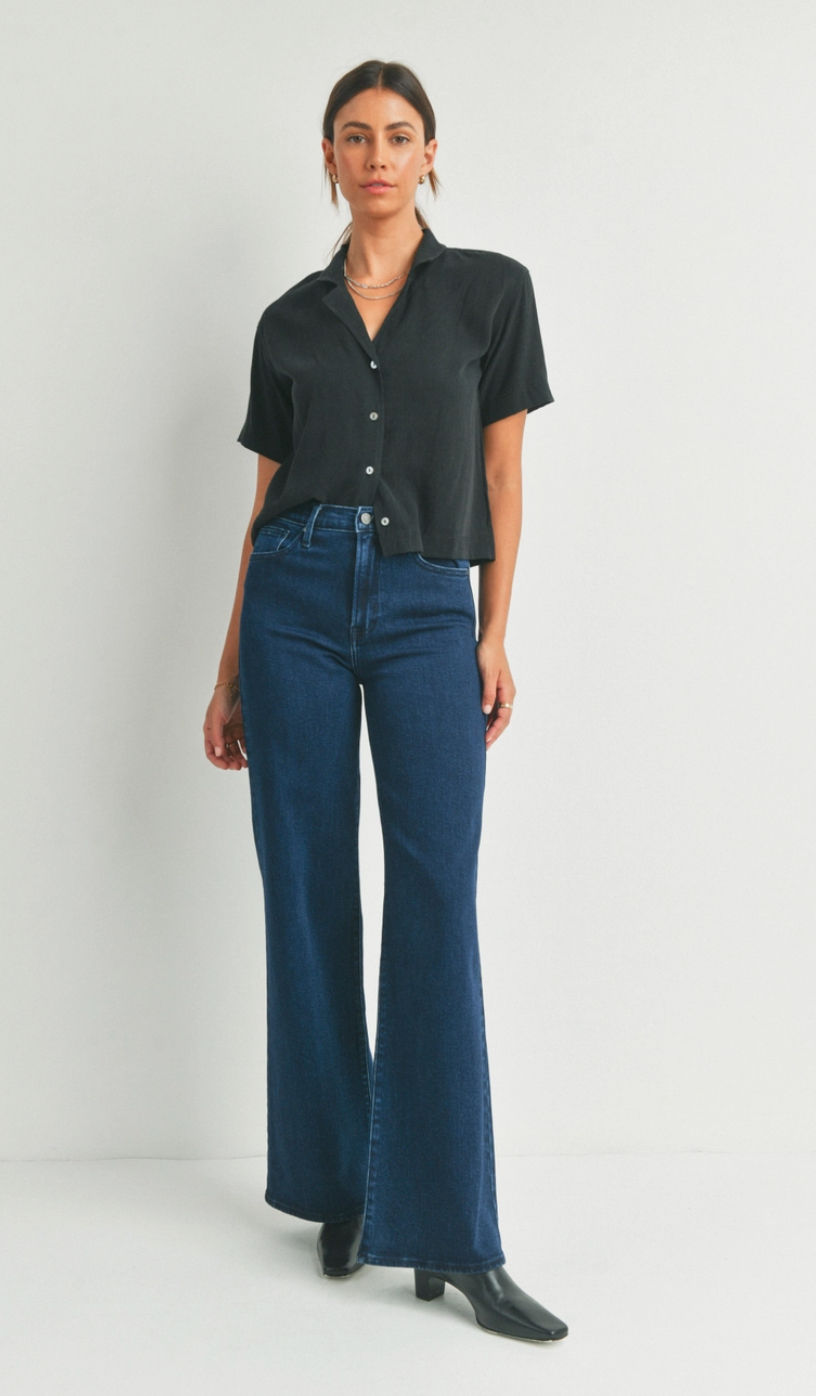 JUST BLACK-WIDE LEG-DARK DENIM