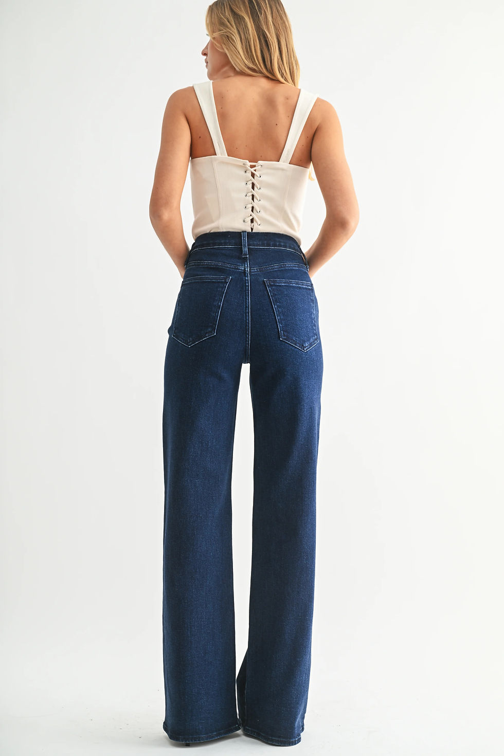 Thumbnail: Just Black-The Palazzo Jean-Dark Denim
