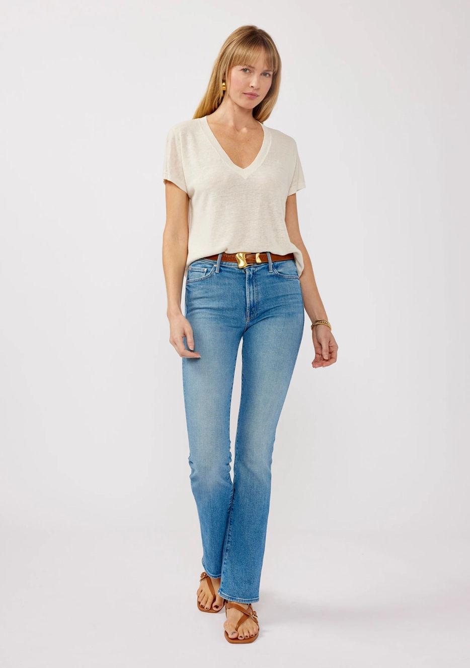 Thumbnail: Lovestitch- Gabby Linen Tee -Vanilla