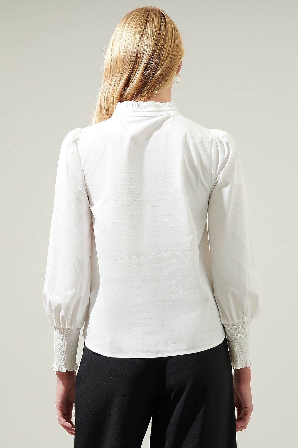 Thumbnail: Sugarlips-Henricka Ruffle Button Down-White