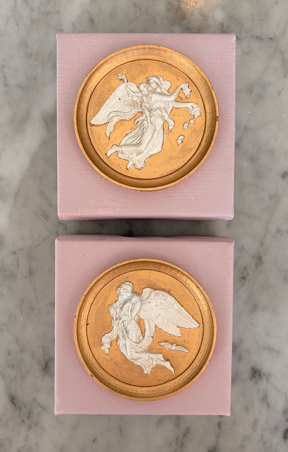 Guardian Angel Rose Gold/Pearl on Pink | SOLD