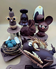 Création de pâques en chocolat de chez Cacaofages