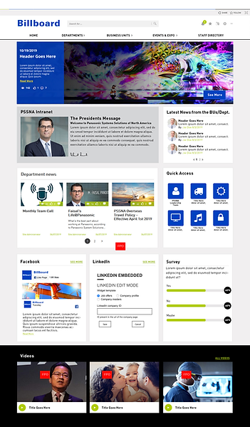 Synergy-designed intranet layout for Panasonic