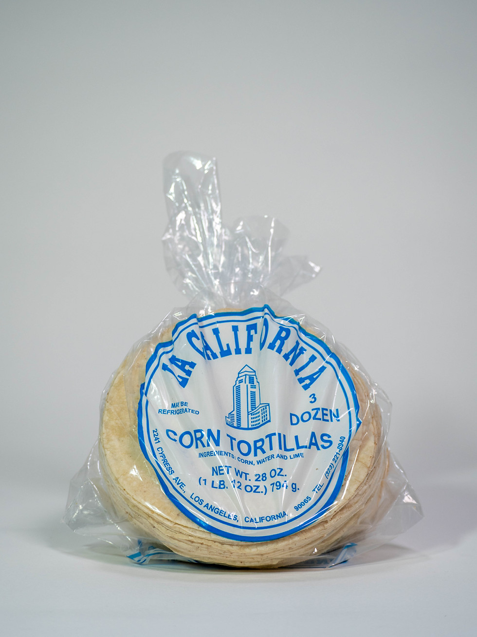 Our packaged white corn tortillas ready for our costumer packed in 3 dozen