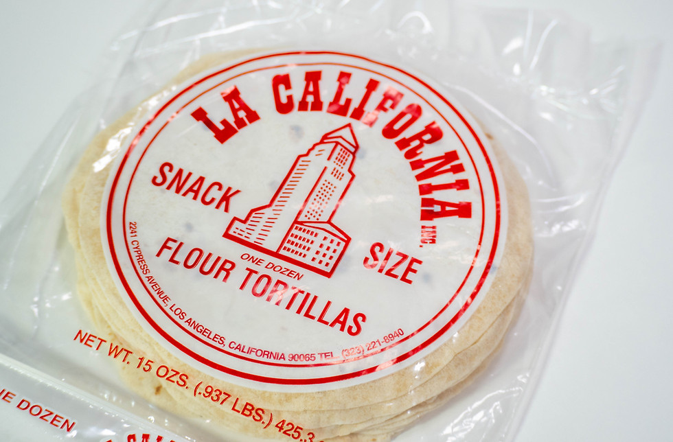 Packaged 6 inch diameter tortillas for tacos