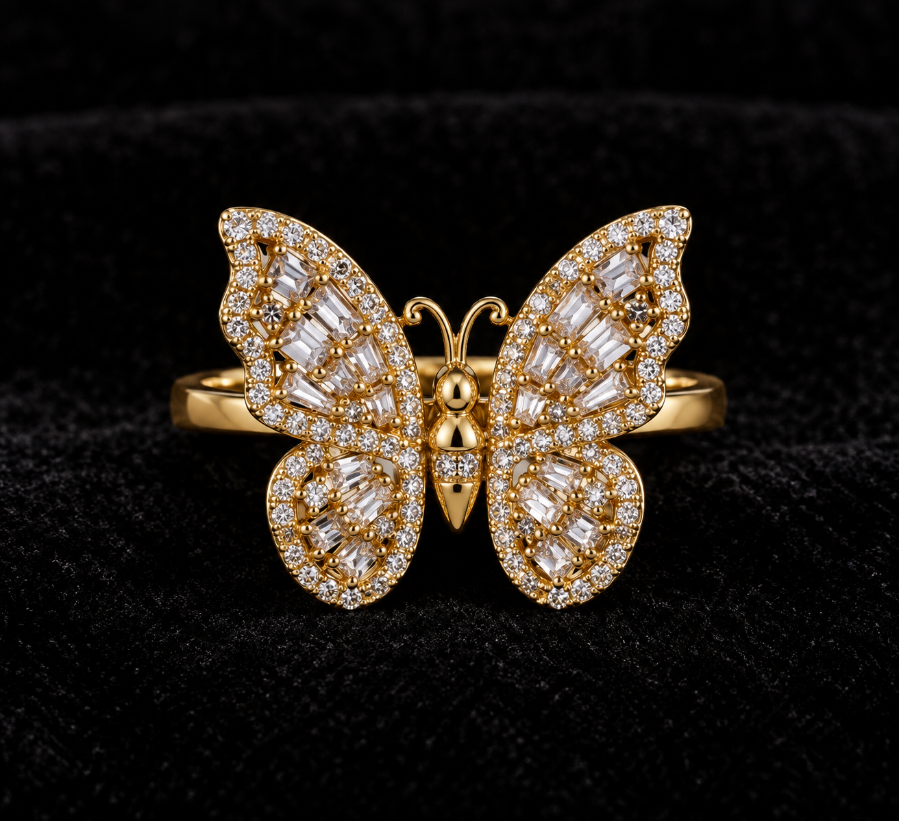 SIMPLE BUTTERFLY GEMSTONE RING