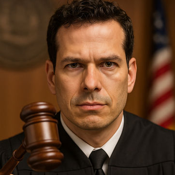 judge with a judge's gavel