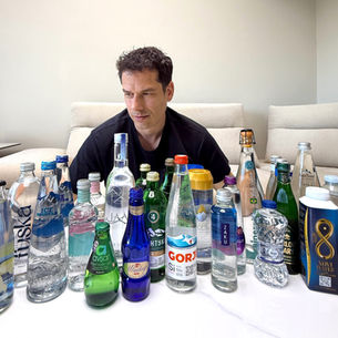 Timo Bausch, Water Sommelier with mineral waters in Dubai