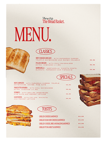Menu kaart ontwerp voor restaurant, onderdeel van visuele merkidentiteit en grafisch ontwerp door Ardworks Branding.