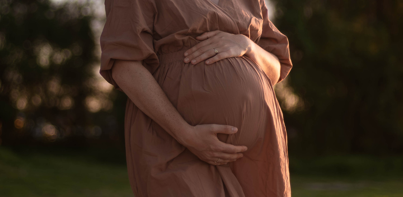 Pregnant belly in full bloom