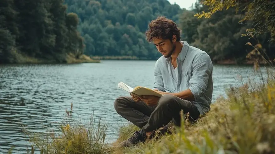 man-reading-outdoors-stockcake.webp
