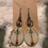 Thumbnail: Oval cicada wing earrings with pressed ferns