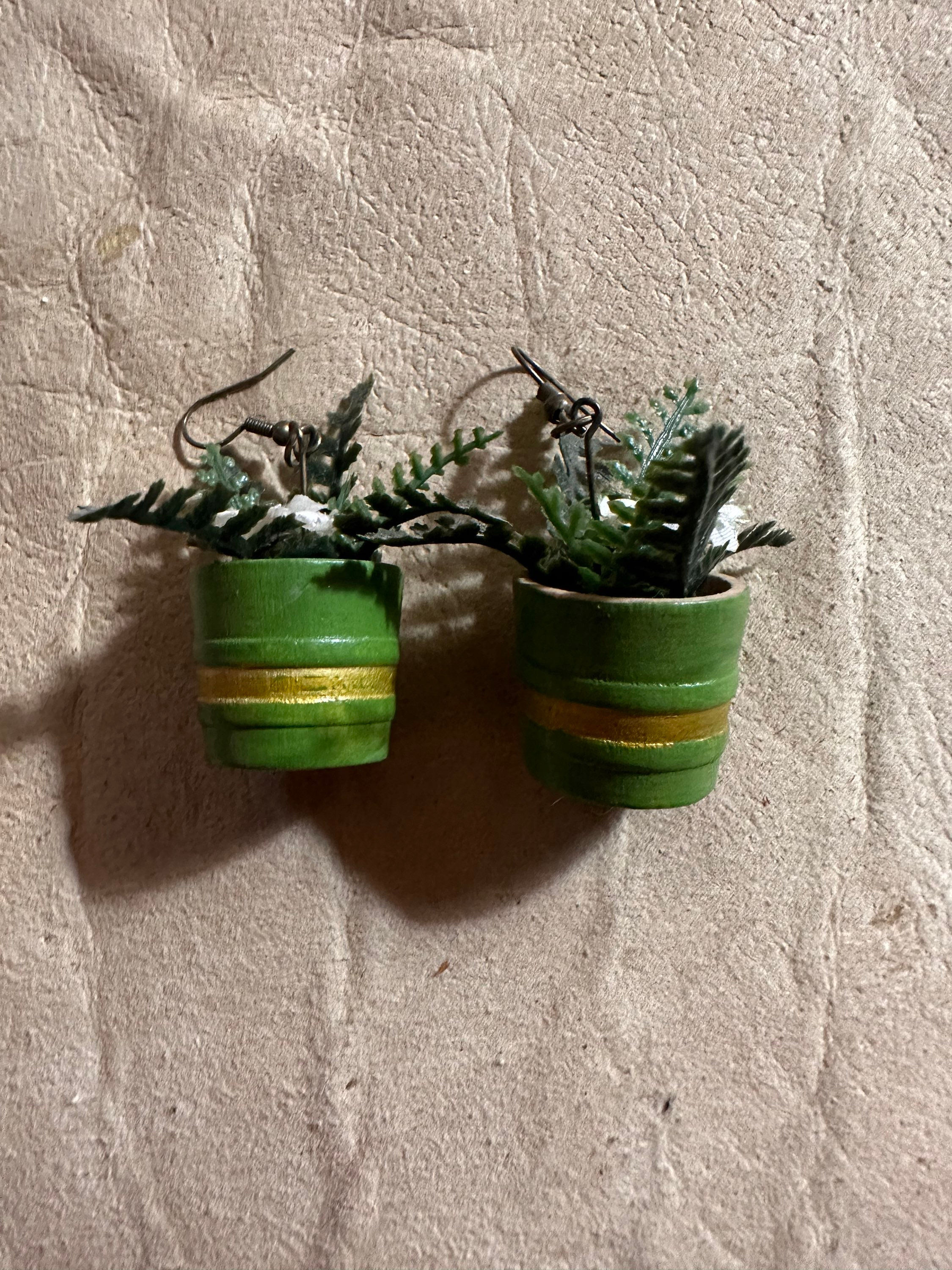 Potted Plant Earrings