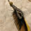 Thumbnail: Tigers Eye and Bone Single feather earring 