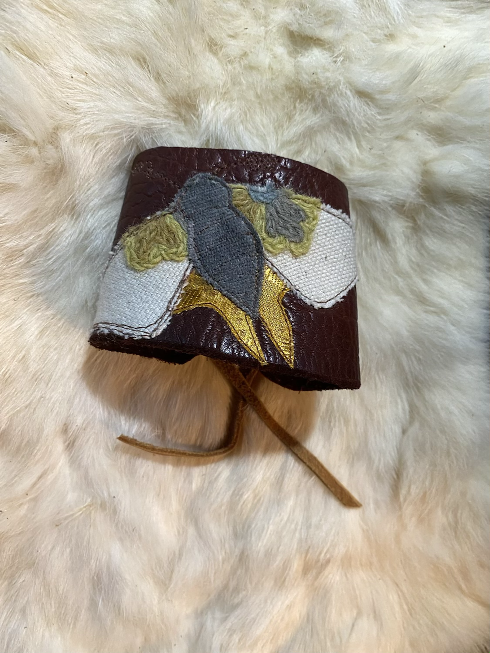 Thumbnail: Leather scrappy moth cuff