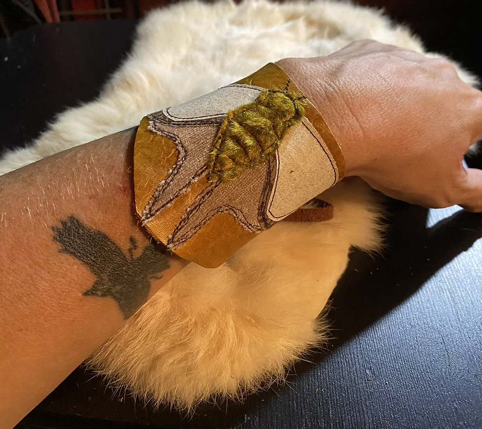 Thumbnail: Leather scrappy moth cuff
