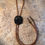 Thumbnail: Carved Jade Eagle Leather Bolo Tie